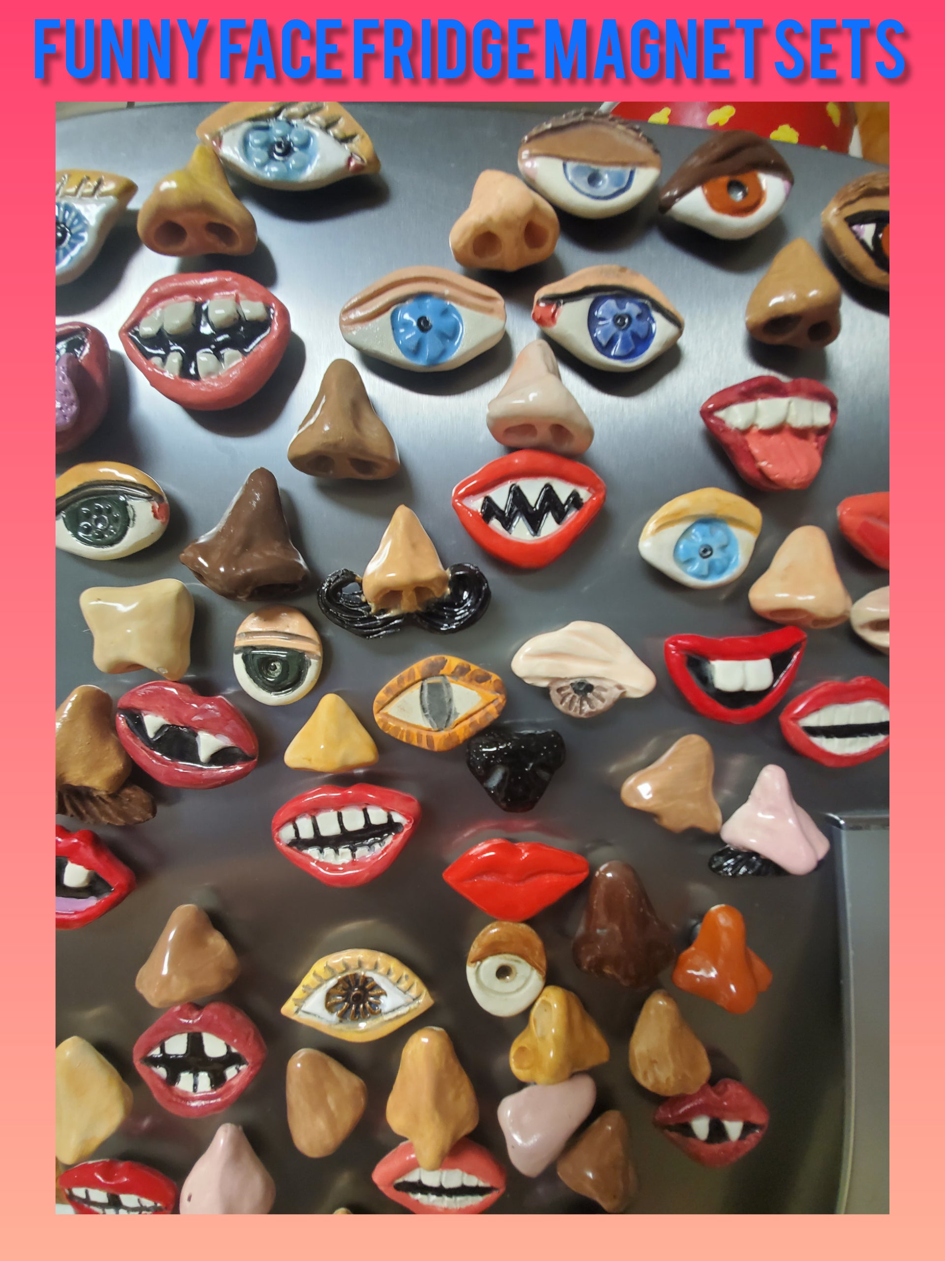 funny face fridge magnet sampler set of 10 – Port City Art