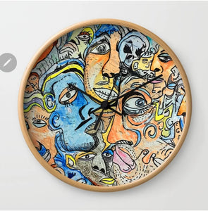 Collectors  clock hand embellished by artist