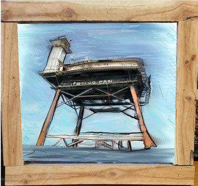 frying pan tower signed framed print
