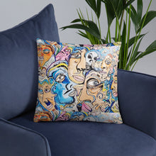 Load image into Gallery viewer, new face pillow collective consciousness