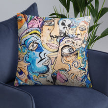 Load image into Gallery viewer, new face pillow collective consciousness