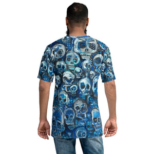 Men's T-shirt blue skulls all over print