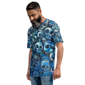 Men's T-shirt blue skulls all over print