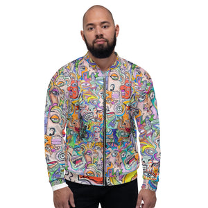 Unisex Bomber Jacket abstract faces