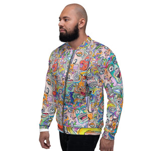 Unisex Bomber Jacket abstract faces