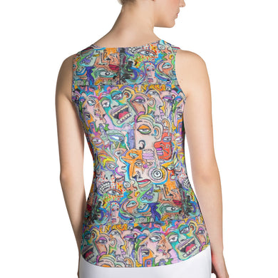 Sublimation Cut & Sew Tank Top abstract faces