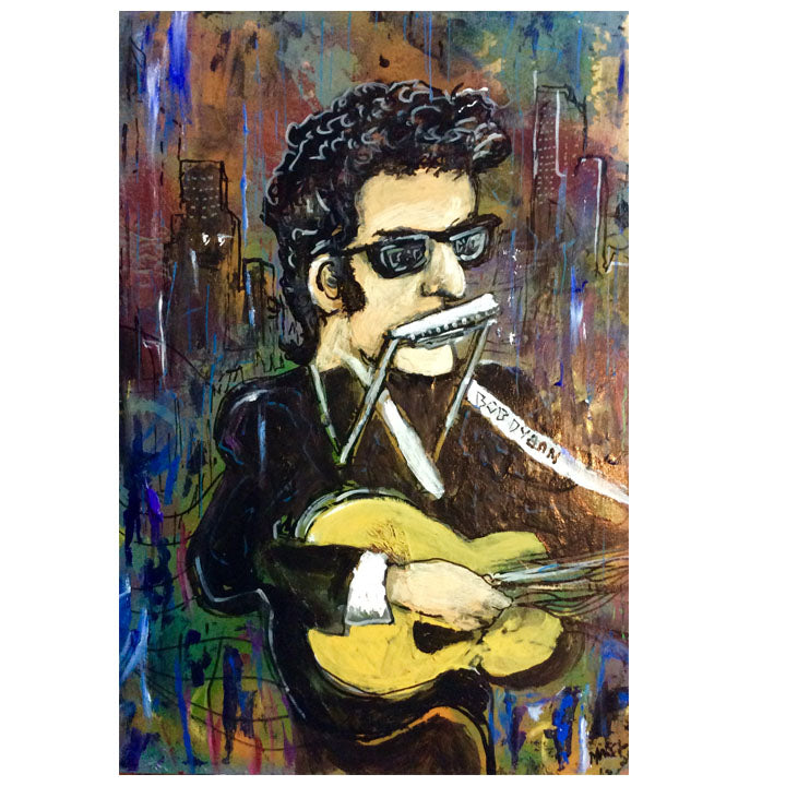 Bob Dylan  print by Mark Herbert signed in poly bag 11x17