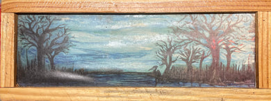 18x6 “ mounted framed print heron