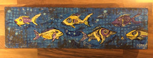7x24 original fish painting by mark herbert