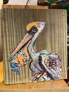 Pelican print woodblock  8x7”