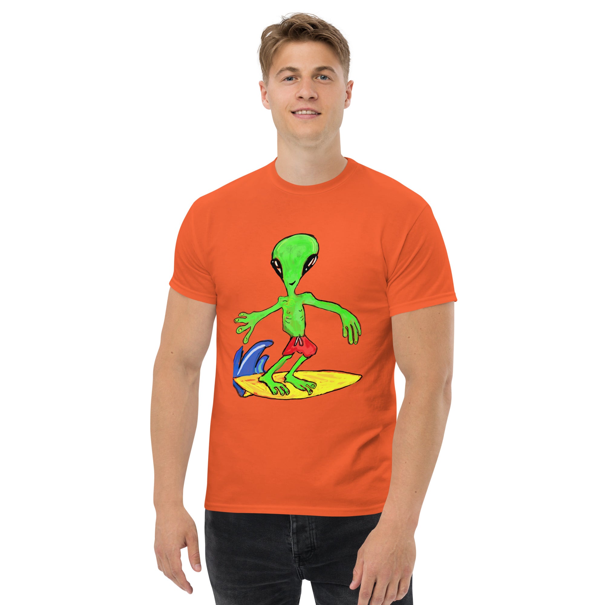 90s Surf Alien USA製 \"エイリアンTee\" Surfing Alien T Shirt Cool Surf Tee Shirts Vintage Retro UFO