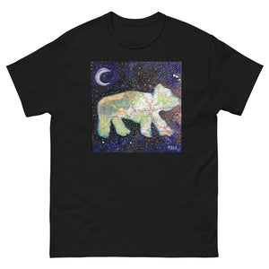 Western NC Map Art Bear Men's heavyweight tee