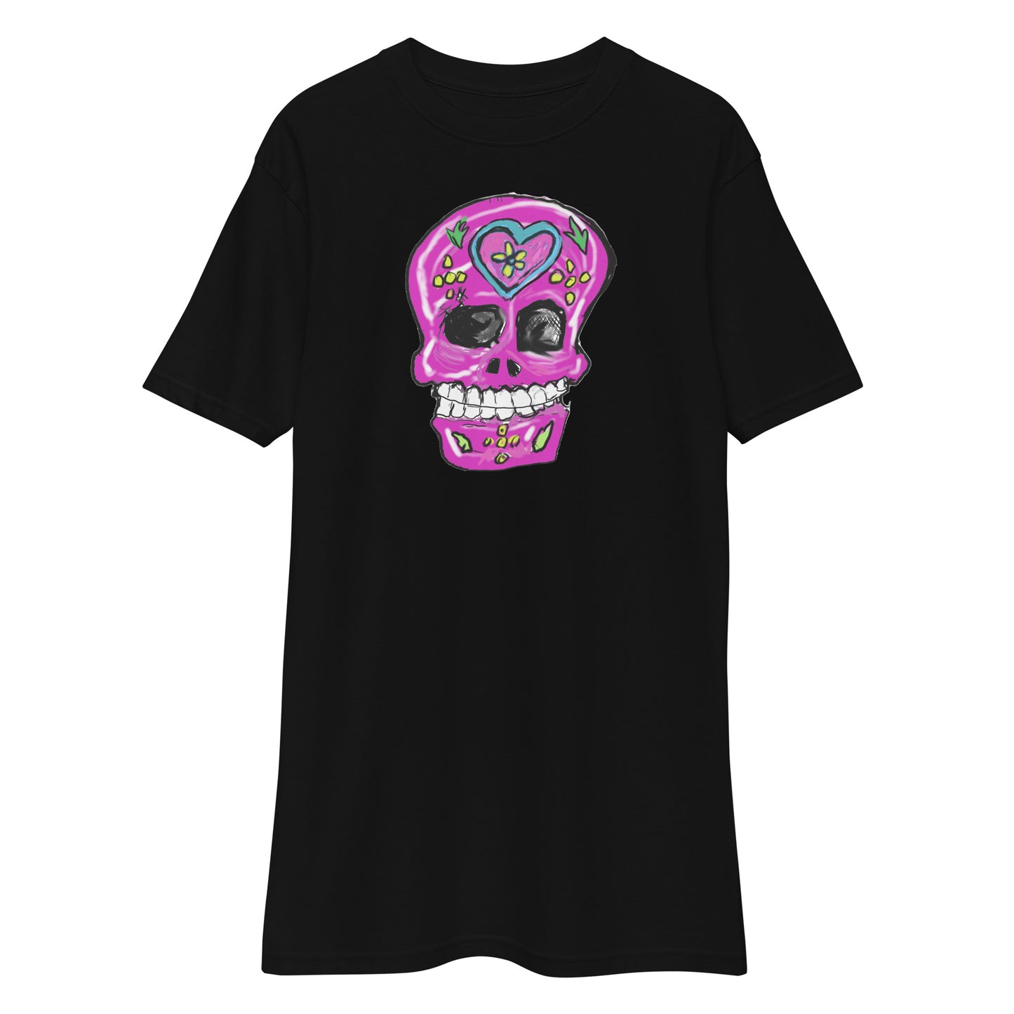 pink sugar skull Men’s premium heavyweight tee