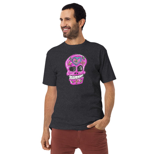 pink sugar skull Men’s premium heavyweight tee