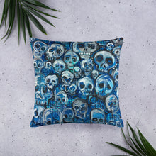 Load image into Gallery viewer, Blue Skulls pillow