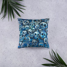 Load image into Gallery viewer, Blue Skulls pillow