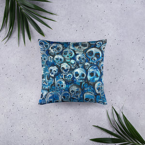 Blue Skulls pillow