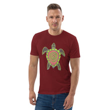 Load image into Gallery viewer, Laurel&#39;s turtles.. red spiral Unisex organic cotton t-shirt
