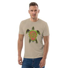 Load image into Gallery viewer, Laurel&#39;s turtles.. red spiral Unisex organic cotton t-shirt