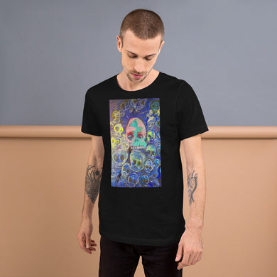 Short-Sleeve Unisex T-Shirt blue skulls 2