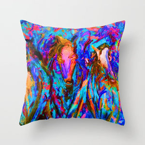 Wild horses  :Wind Throw pillow